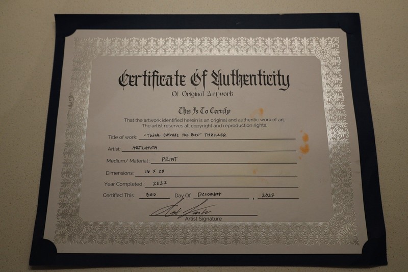 Artlanta Signed Limited Edition 5/6 – “Think Outside the Box – Thriller” (2022) gallery