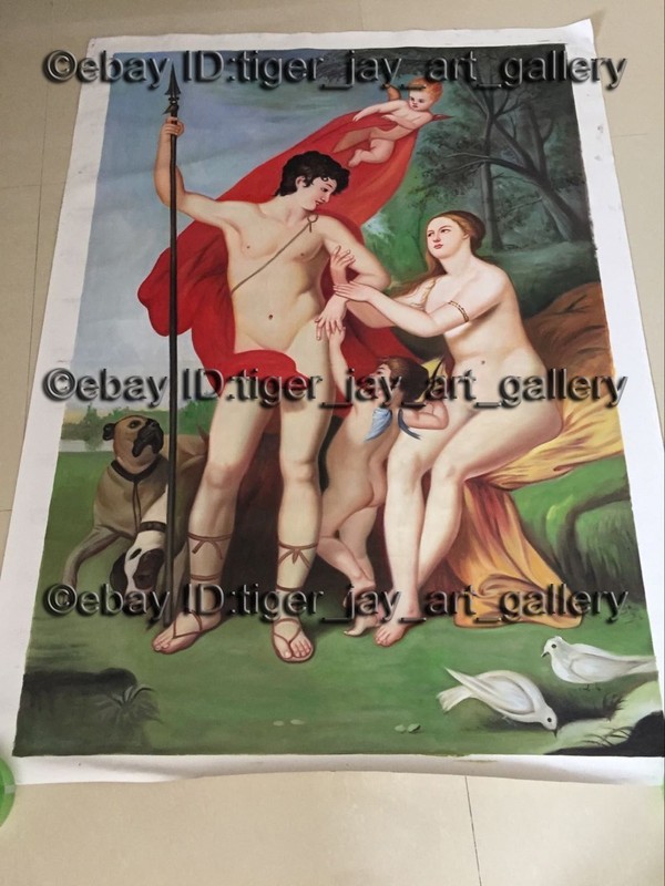 Venus and Adonis Artwork Hand Painted Quality Neoclassical Oil Painting Canvas