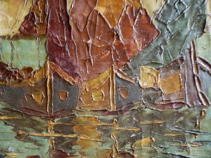 MYSTERY OLD PLEIN AIR IMPRESSIONISM IMPRESSIONIST MODERN CHUNKY IMPASTO SIGNED gallery