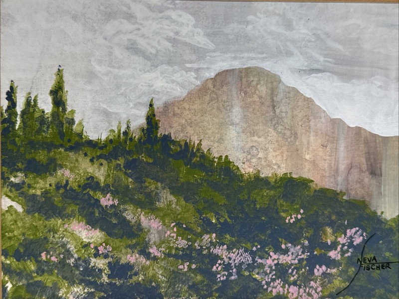 Neva Fischer Colorado Mountain Landscape Watercolor Painting Signed