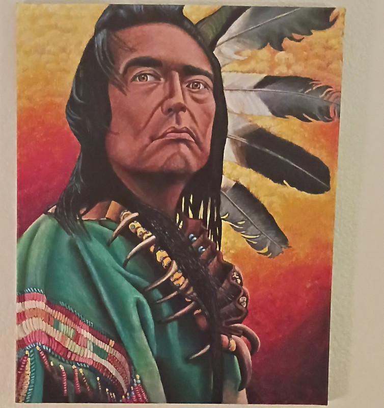 Native American Original Hand Painted In Acrylic Paint On 20×16 Stretched Canvas