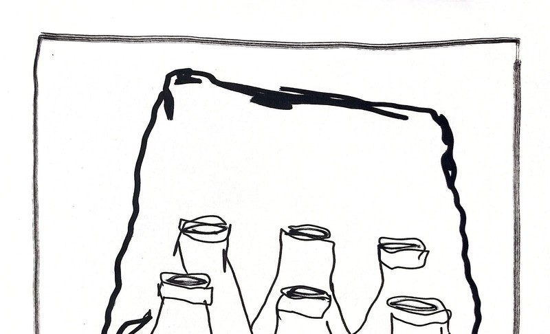 Original Black+White Kitchen Still Life 8x10 Drawing on Paper, Holly Hammond gallery