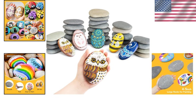 Natural Stones for Painting, 4-5 Inch - 30 Pack gallery