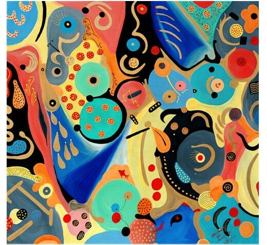 CONTEMPORARY PAINTING The Mini Farce I (No 1) Superb . Unique and ORIGINAL