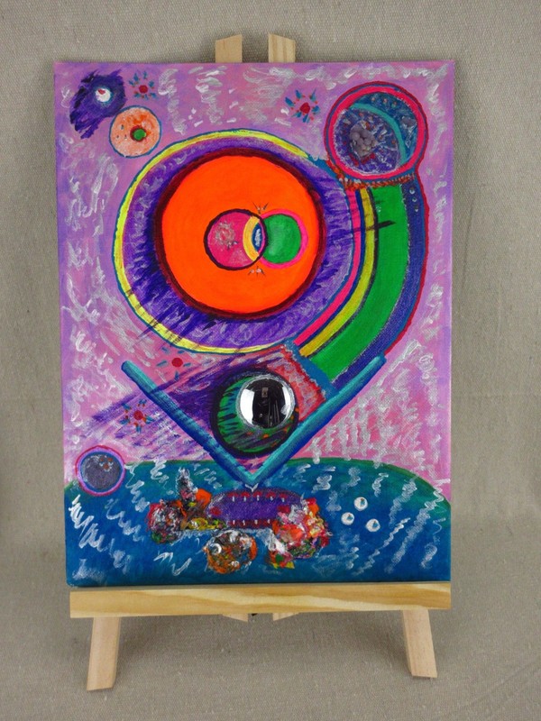 Original Abstract Painting Mixed Media Sculptural Wall Art
