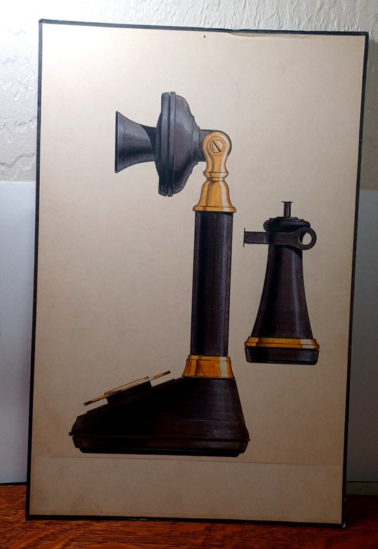 Orginal Design Artwork Rotary Candlestick Phone 10 1/2″ x 16″ Watercolor RRGTS