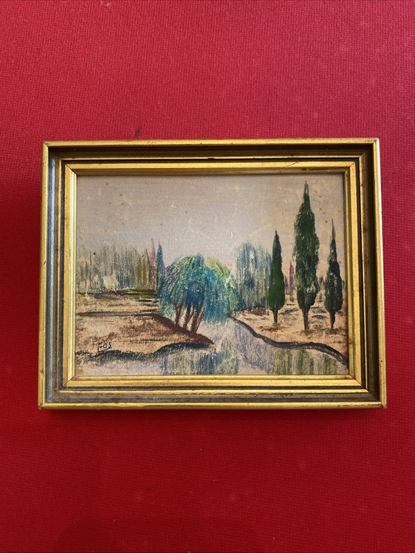 Original Oil Painting Monotype Italian Artist Ivanhoe Fossani