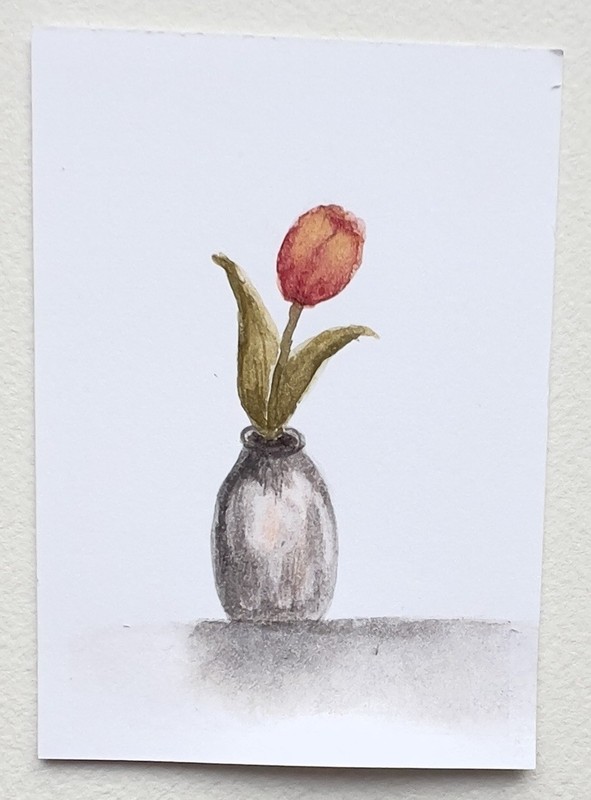 ACEO Original Floral Set of 6 OOAK Watercolor Paintings Quiet Little Blooms gallery