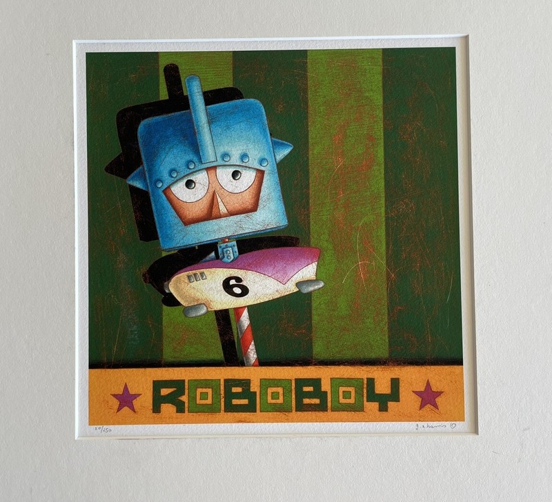 Geoffrey Aaron Harris Digital Painting Roboboy Signed 20/250