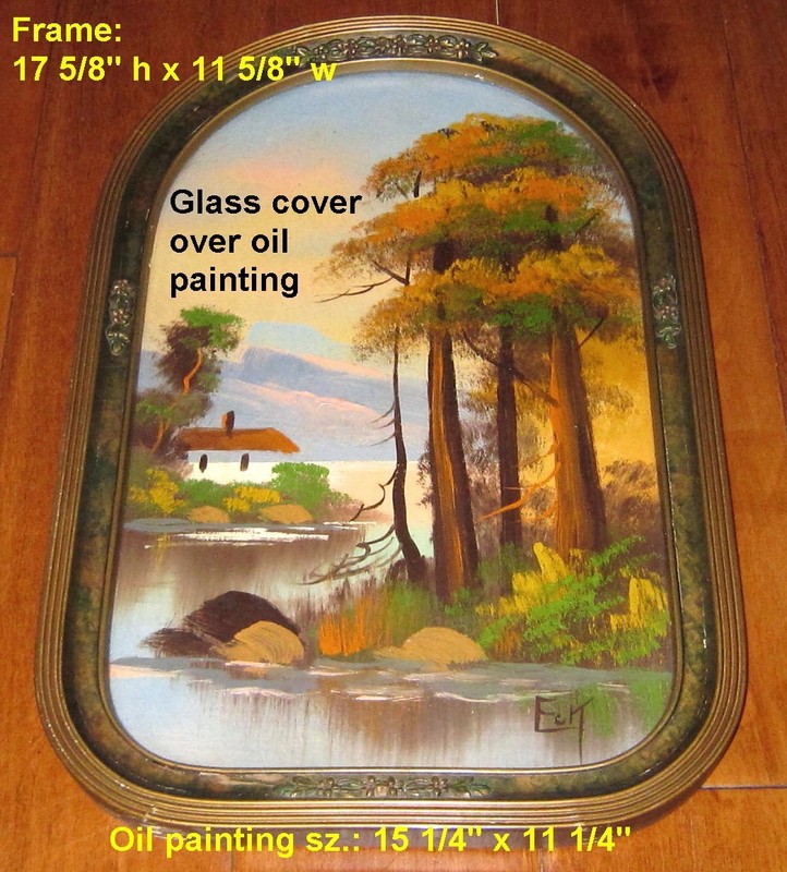 Original ECK Oil Painting/ Glass Cover/w/Frame/ 15.25 x 9.25″ Inside Dimension