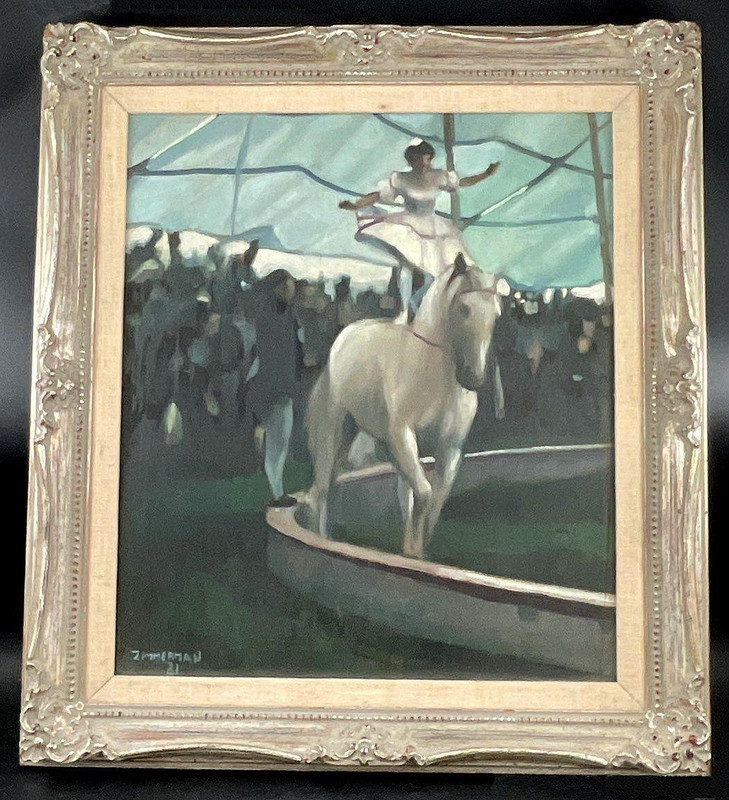 FAUVIST ABSTRACT STALLION HORSE ORIGINAL OIL PAINTING ZIMMERMAN(1951-2011) gallery