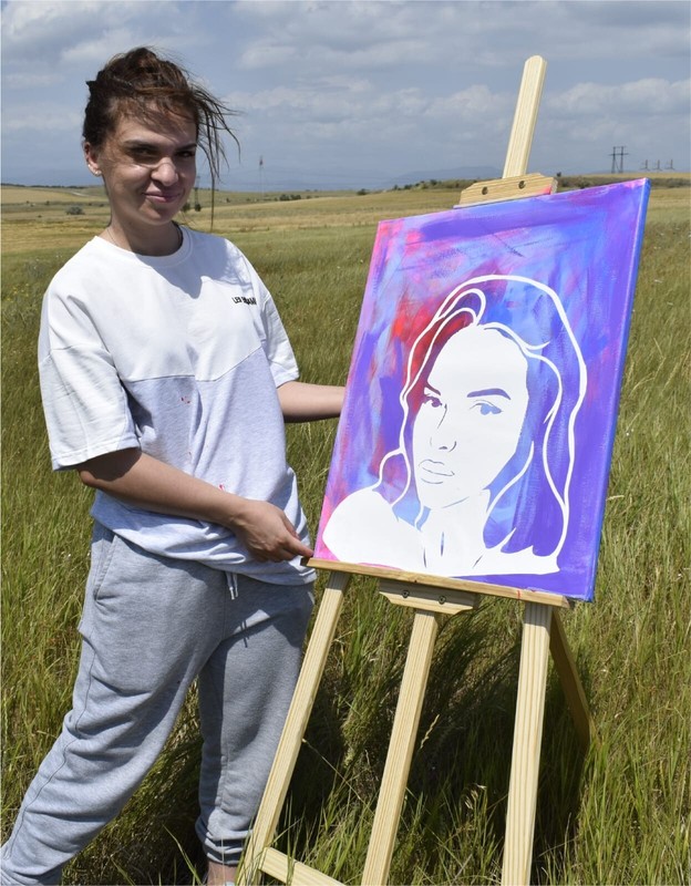 ART PORTRAIT ON CANVAS. Acrylic painting on canvas. Painting from photo. 16″x24″
