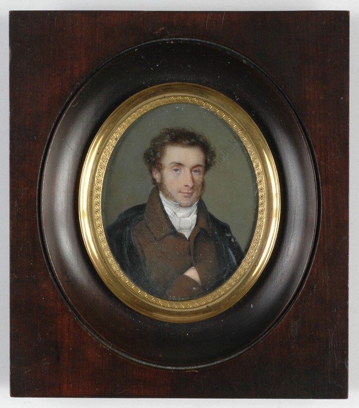 Zephirin Felix Jean Marius Belliard (1798-1861) "Male portrait" miniature, 1820s