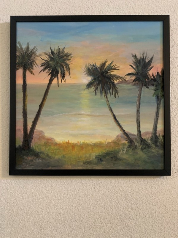 Original Art by Gina Vann Oil On Canvas Board 16 in x 16 in Framed Ready To Hang