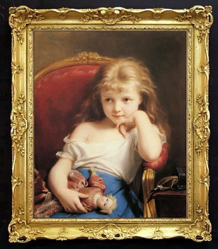 Hand-painted portrait oil painting art female Noblewoman girl on canvas 24X30″