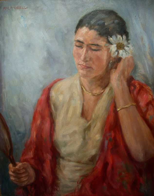 Rudolf (Rolf) Ubell (Vienna 1881-1957 Graz) Woman Portrait with Hand Mirror.