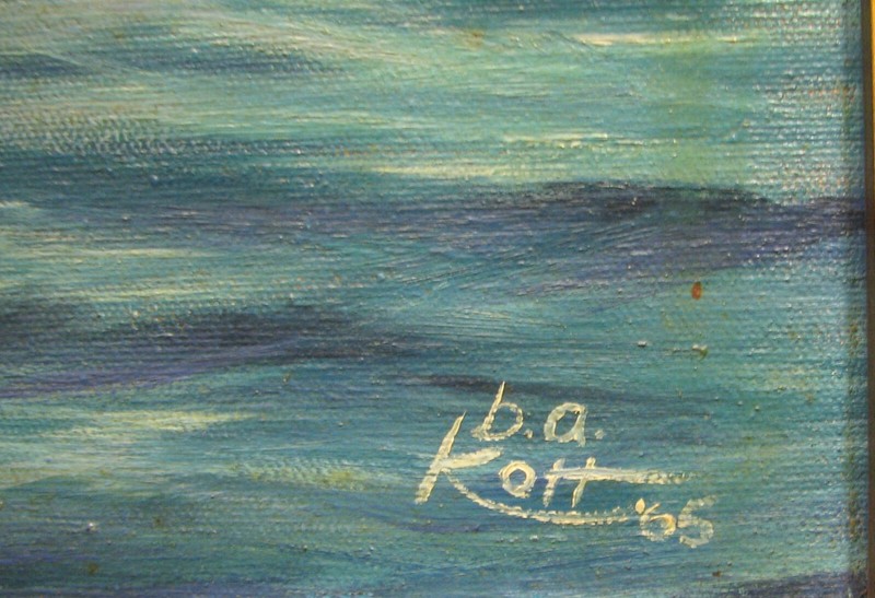 Large original oil on canvas "White Clipper" by B.A. Kott gallery