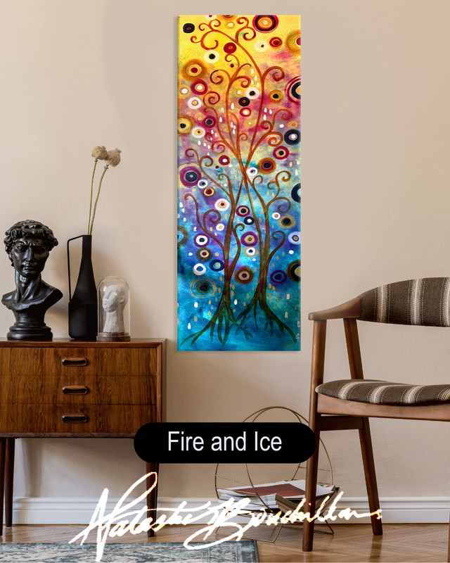 Original Art Painting rustic Landscape Tree home interior 36″ Natasha Bouchillon