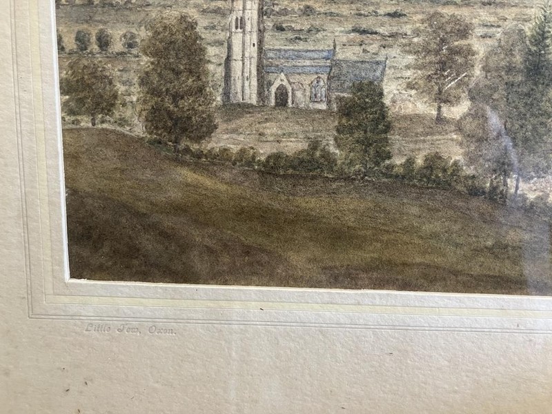 ANTIQUE WATERCOLOUR PAINTING Genuine British Primitive Landscape c1860 BEAUTIFUL gallery