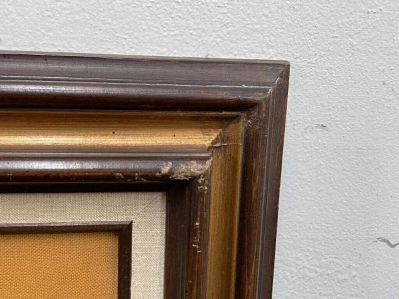 Vintage beautiful framed Needlepoint Sunset Vista 27"T x 32"W gallery