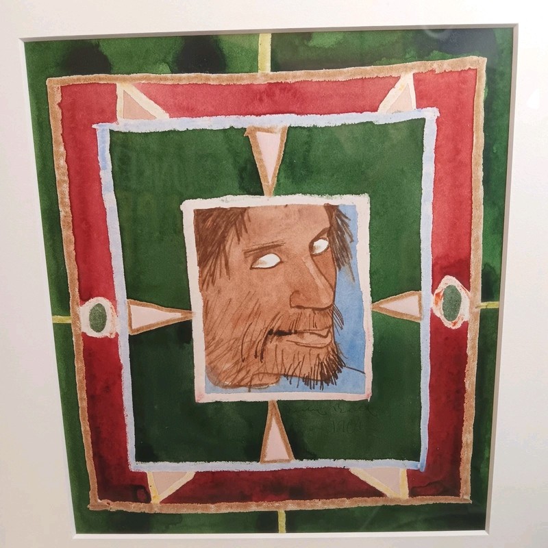 Original 1984 Expressionistic Abstract Portraiture Water Color Painting