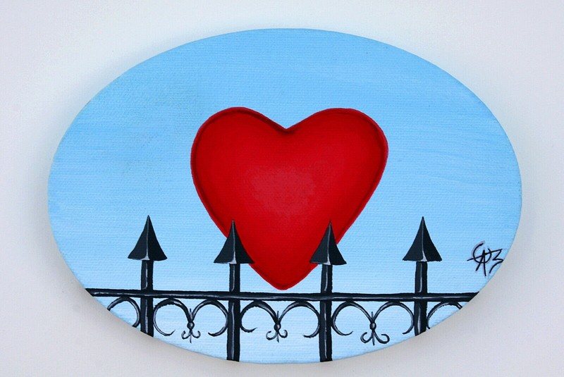 Alexandra Sandlin aka Cherry Bones Gothic Heart Gate Metal Spikes Emo Original