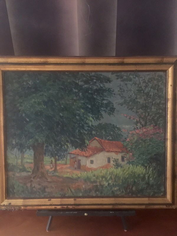Carlos Otero Oil On Board Painting 20” X 24”