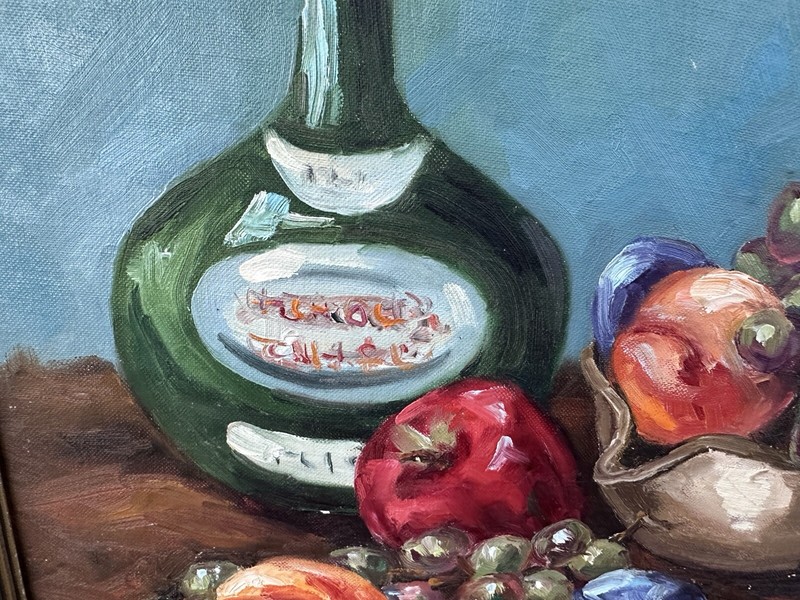MID CENTURY STILL LIFE IMPRESSIONIST OIL PAINTING Signed L. Sherman 1959 gallery