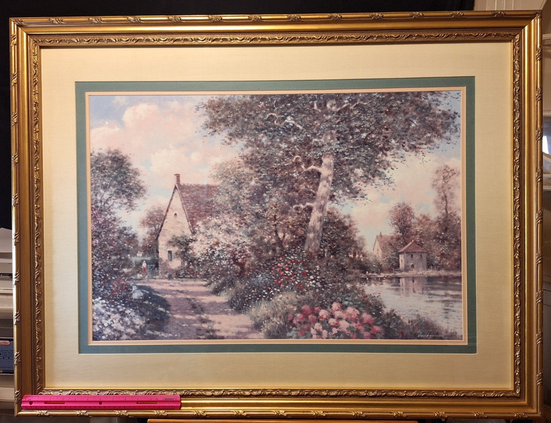 David Garcia «Cottage» Framed Art Print 42×32 Ornate Gold Wood Frame Matted