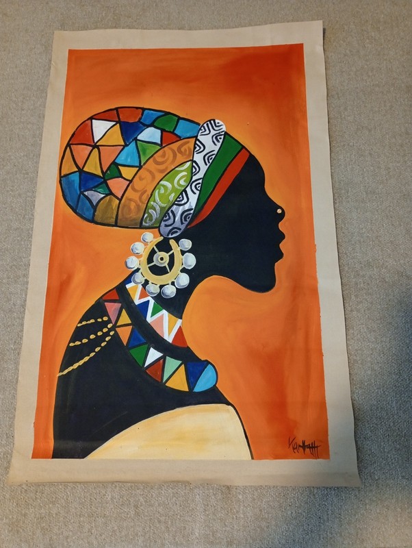 African Woman (Original Painting NOT a Print) Original African Art UNFRAMED