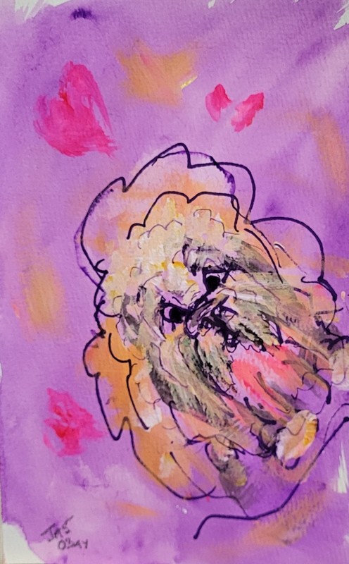 6 X 9 Original Paper Gallery Home Decor Interior Art Doodle Pup