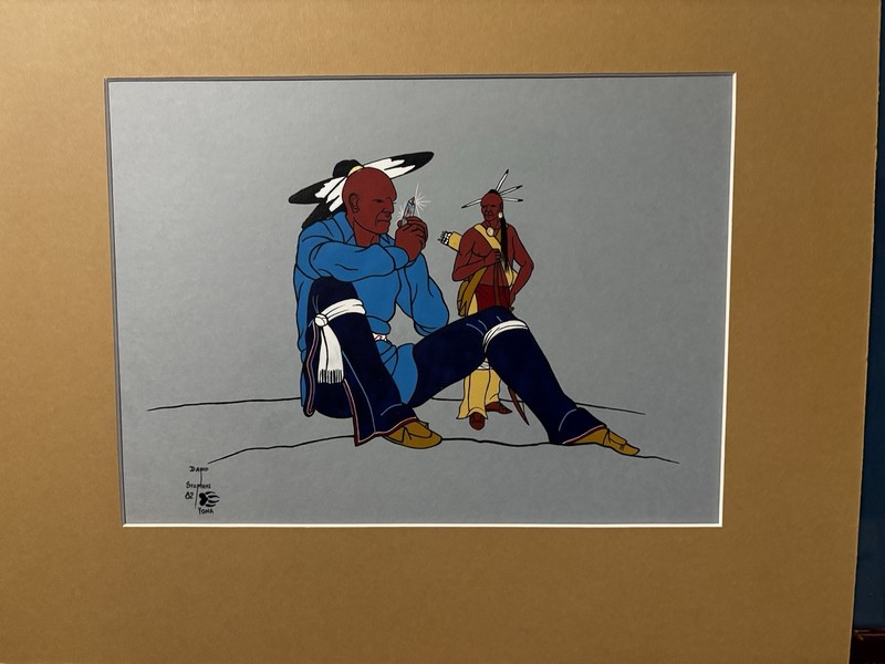 David Stephen’s Original Painting “The Gift” Little People Crystal Vintage gallery