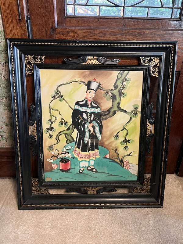 Genuine hand painted Water Color Painting Signed Sylvia Asian Mandarin