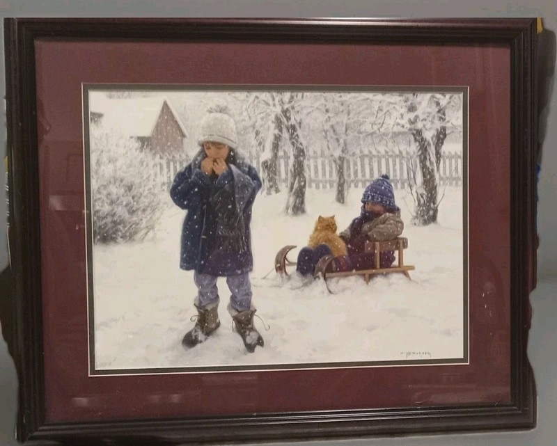 Robert Duncan Winters Blanket Print In Wood Frame, Signed, Large, 18×22