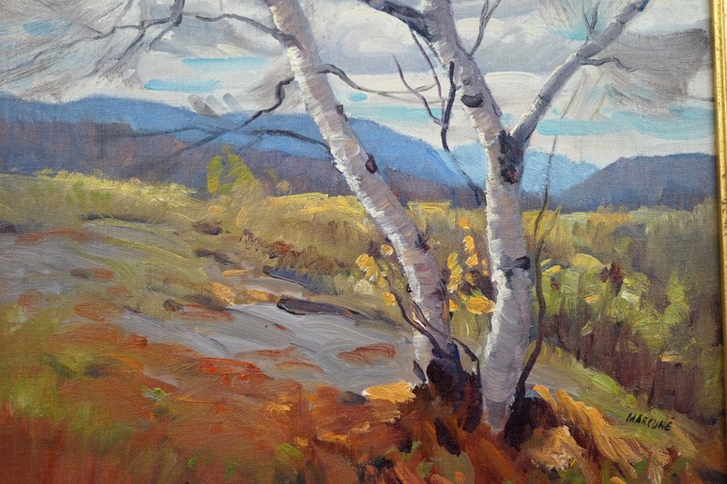 BEN MARCUNE "Impressionist Forest Landscape" Pennsylvania Impressionist painting gallery