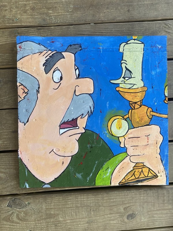 Disney Beauty and the Beast Maurice Meets Lumiere Painting gallery