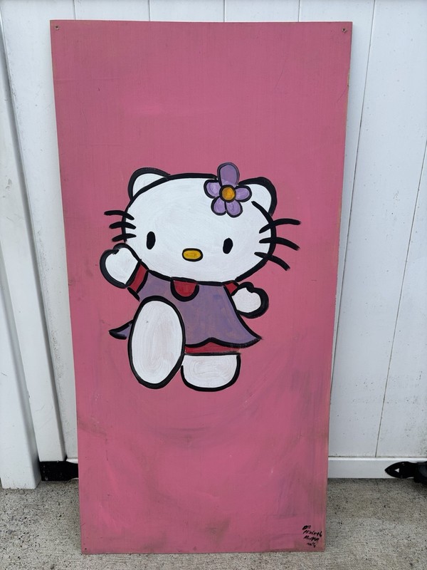 Hand Painted On Wood Hello Kitty 24”x48”