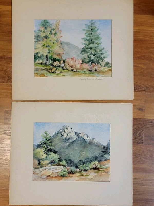 Original Two Watercolor Paintings By British American Artist Signed H . Palmer .