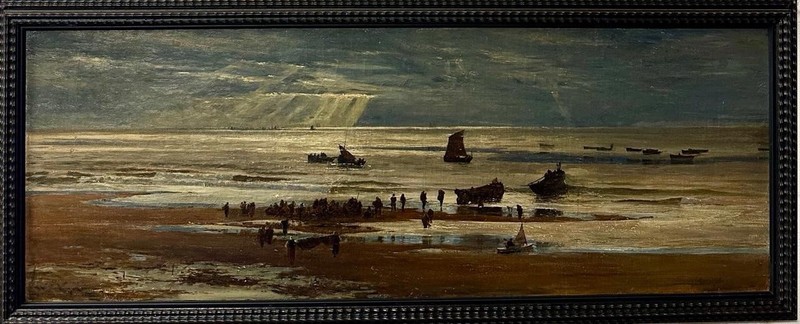 William John Wyllie RA (1851-1931) On The Beach Marine Oil On Canvas