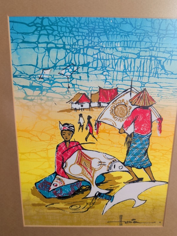 Vintage Batik Fabric Painting- Ready To Hang! gallery