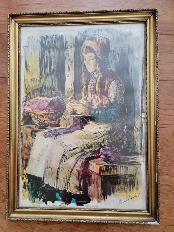 OSCAR WEDEL SWEDISH PAINTING EARLY 20TH CENTURY TITLED STICKERSKAN