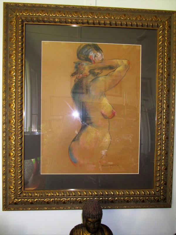 RARE, LARGE FRAMED ORIGINAL PASTEL, WOMAN, EMIL KOSA JR.,1903 – 1968