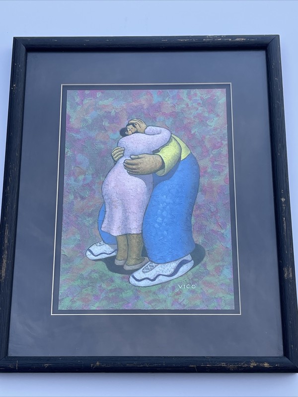 VICO PAINTING LISTED FAMOUS MODERNIST PORTRAIT LOVERS COUPLE MAN WOMAN W COA