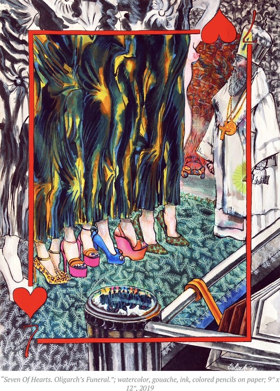 “Playing Cards” Original Framed Artwork by Yulia Kuznetsova