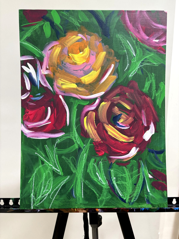 Roses 12x16 Canvas Abstract Art Floral Bedroom Home Decor Original Wall Art gallery