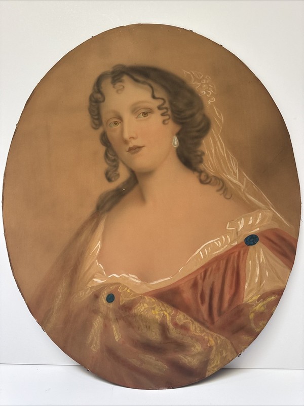 Antique Painting Woman Women Pretty Female Model 19th Century 1870’s Mystery Art