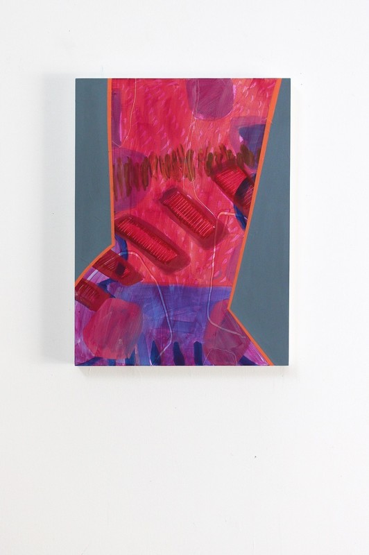 Geometric Abstract painting on panel, 18 x 24 x 2 inches, urban / land inspired gallery