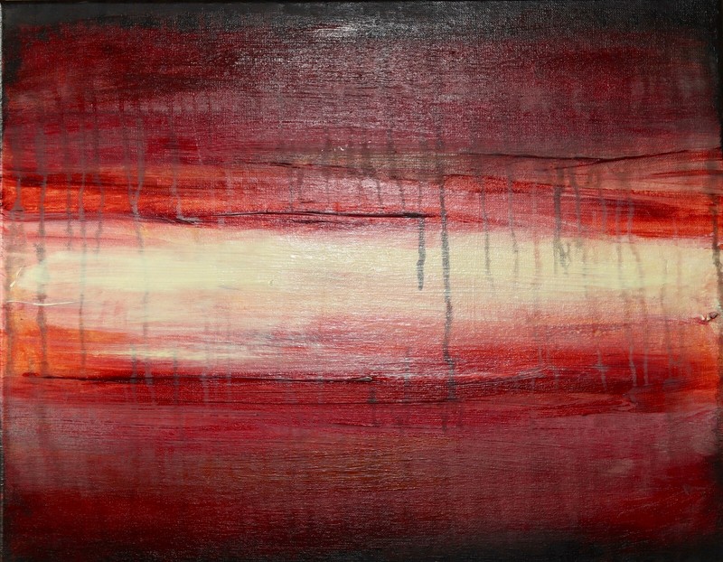 ShawNshawN Abstract Original Painting 16×20 – Red Orange Yellow Art