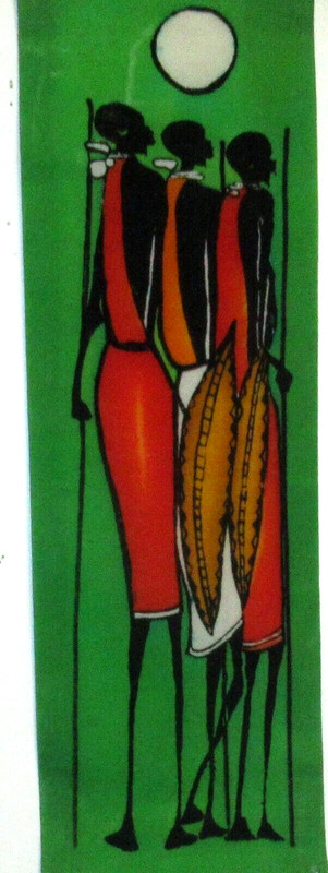 KIWANUKA NAIROBI AFRICAN PEOPLE ORIGINAL BATIK PAINTING KENYA ARTIST gallery