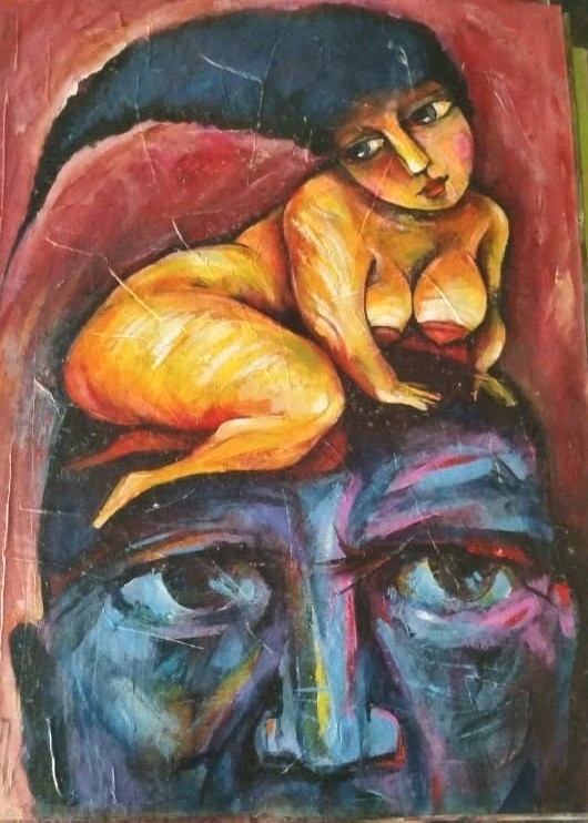 Carlos Cesar cuban Mix On Cardboard Beautifull Art 60×80 Cm «Te Recuerdo»